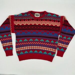 Vintage 🐐 Alps Merrimac Valley Fair Isle Sweater 100% Wool – Size Large